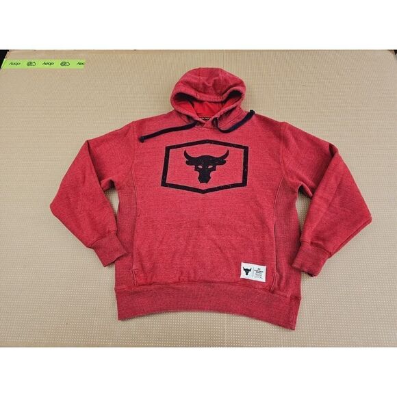 Under Armour Project Rock Hoodie Men's Size Medium Red Sweatshirt Gym Training - Picture 5 of 12